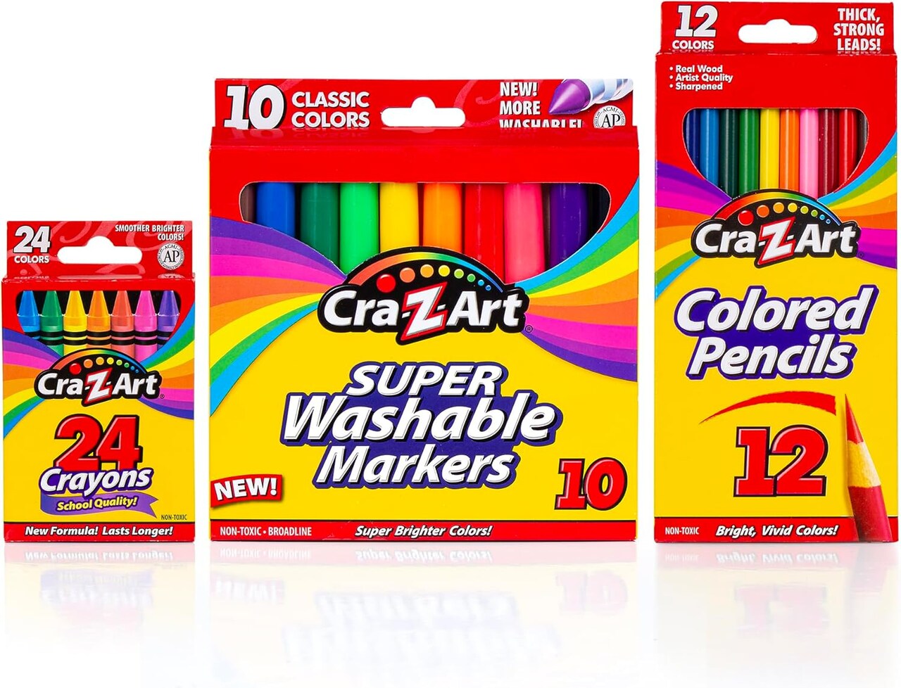 Markers and Colored Pencil 46 Piece School Supply Arts & Crafts Bundle